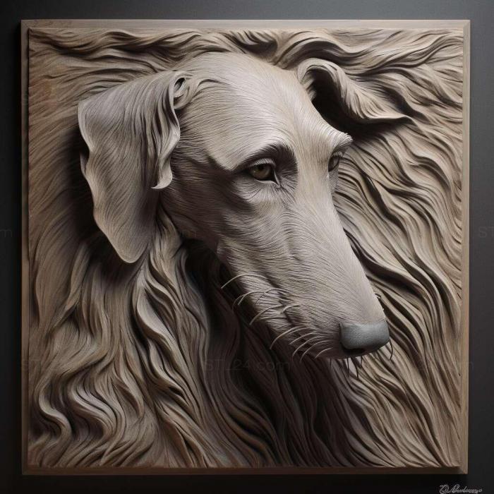 Nature and animals (Deerhound dog 3, NATURE_2727) 3D models for cnc